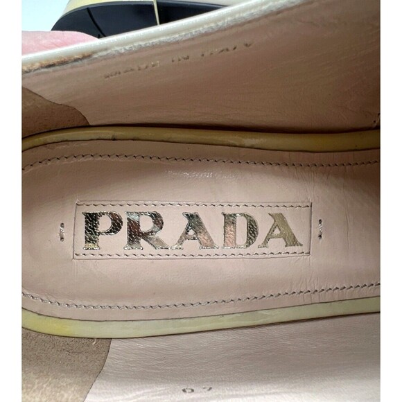 Women's Prada Vernice Soft 2 Oxford Cream Patent Leather New without Tags EU 40 - Picture 11 of 13